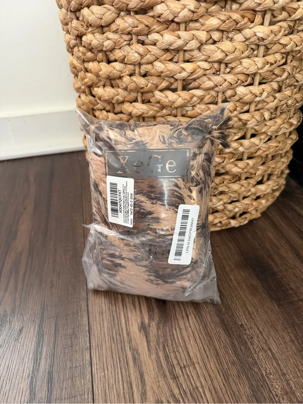 20x54 Fluffy Leopard Print Body Pillow Cover, Cheetah Print Plush Fuzzy Faux New